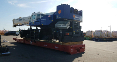 Export Logistics & Shipping, Inc. in house crane crew  inspects Tadano GR1000XL-5 crane